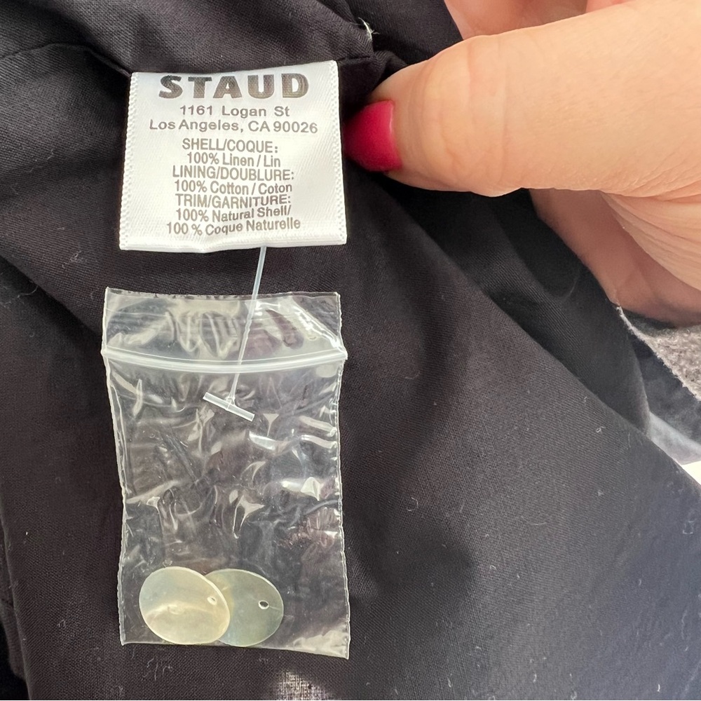 NEW NWT STAUD Jada Embellished Cutout Linen Maxi Dress In Black - Picture 13 of 15